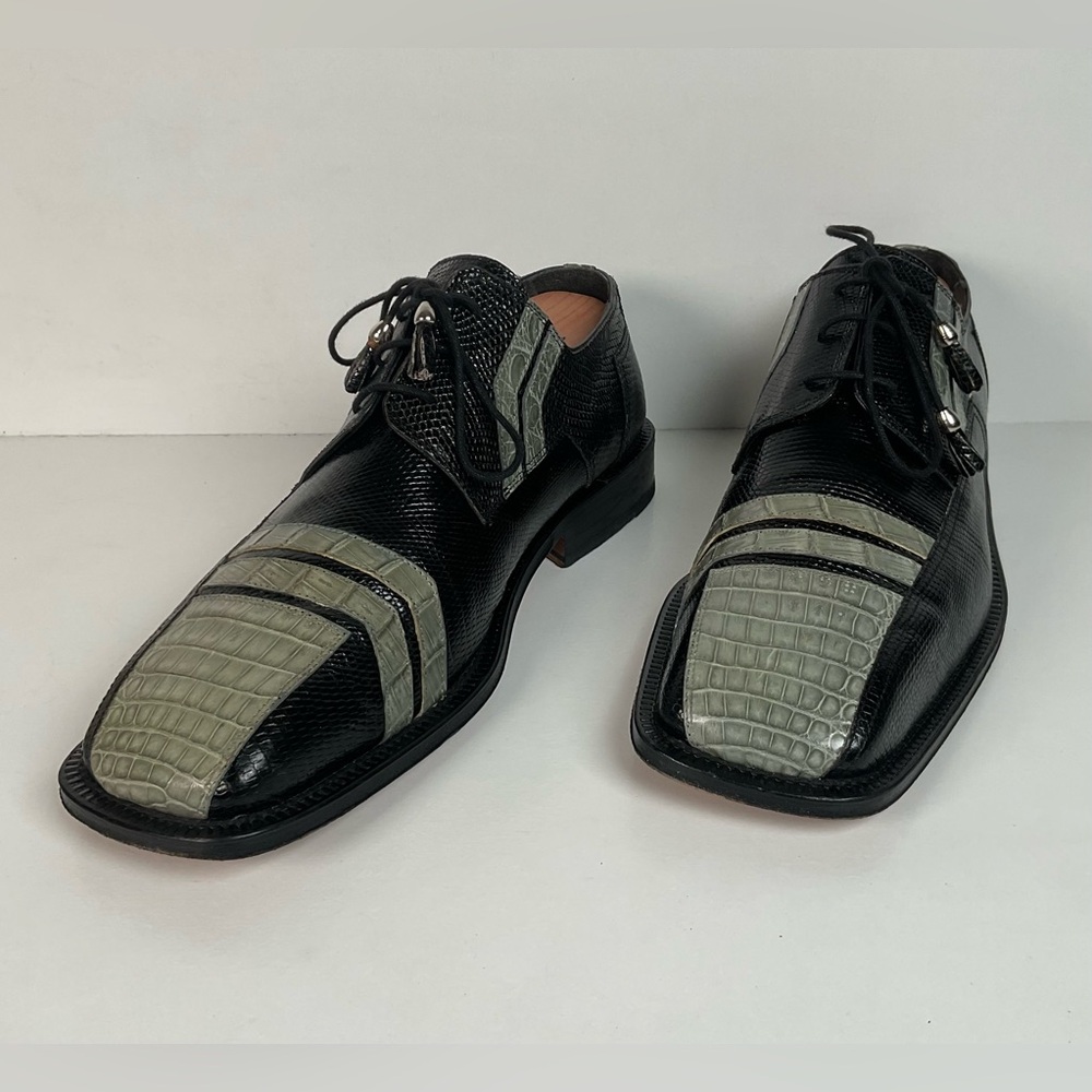 David Eden Caiman Derby Shoes | Teju Lizard Split | Exotic | Men’s 10.5
